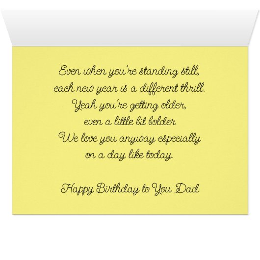  Kaart van Birthday voor papa (Binenzijde Horizontaal (Onderkant))