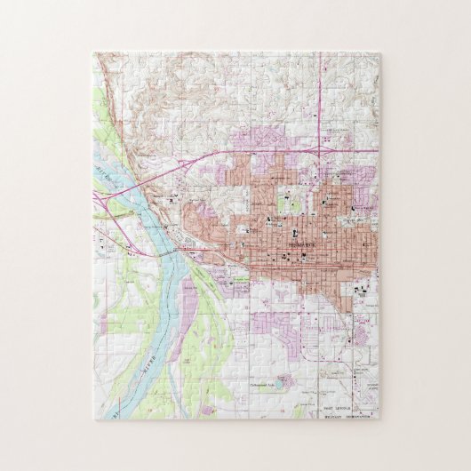  kaart van Bismark North Dakota (1962) Legpuzzel (Verticaal)