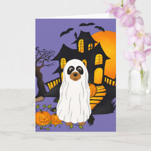 Kaart van Black en Tan Cavalier Ghost Halloween