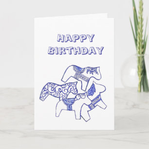 Kaart van blauwe en witte paarden
