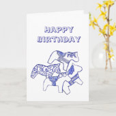 Kaart van blauwe en witte paarden (Gele Bloem)