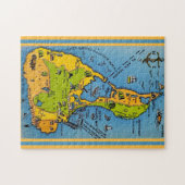 Kaart van Block Island 11x14 Legpuzzel (Horizontaal)