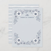 Kaart van  bloemen - Blauw (Voorkant / Achterkant)