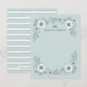 Kaart van bloemen - Blauwgroen (Voorkant / Achterkant)