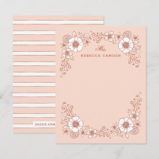 Kaart van bloemen - Sinaasappel (Voorkant / Achterkant)