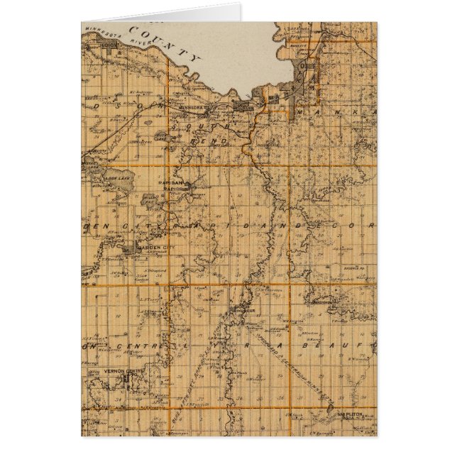 Kaart van Blue Earth County, Minnesota (Voorkant)