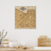 Kaart van Blue Earth County, Minnesota Poster (Keuken)