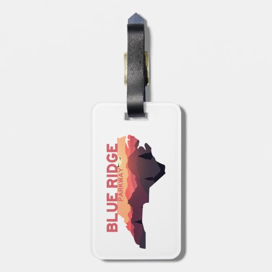 Kaart van Blue Ridge Parkway North Carolina Bagagelabel (Achterkant verticaal)