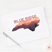 Kaart van Blue Ridge Parkway North Carolina Rechthoekige Sticker (Envelop)
