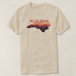 Kaart van Blue Ridge Parkway North Carolina T-shirt