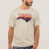 Kaart van Blue Ridge Parkway North Carolina T-shirt (Voorkant)