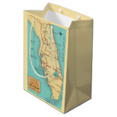 Kaart van Boca Grande Useppa Floprida Medium Cadeauzakje (Achterkant Gekanteld)