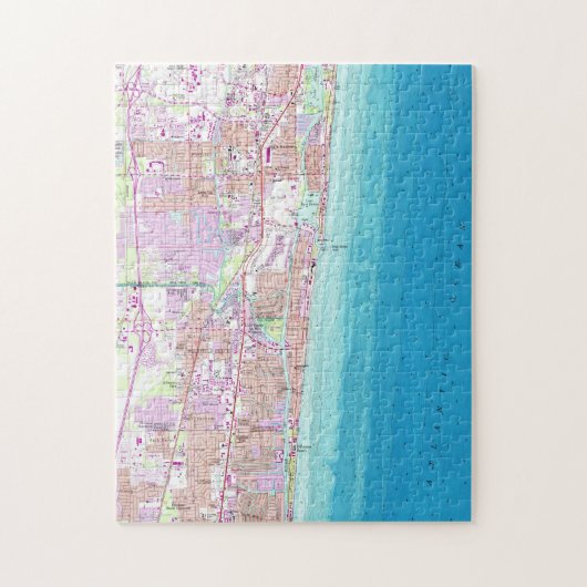 kaart van Boca Raton Florida (1962) Legpuzzel (Verticaal)