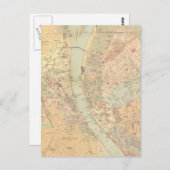  kaart van Boedapest Hongarije (1884) (Voorkant / Achterkant)