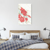  kaart van Boise Idaho (1954) Canvas Afdruk (Insitu (Slaapkamer))