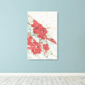  kaart van Boise Idaho (1954) Canvas Afdruk (Insitu (Houten vloer))