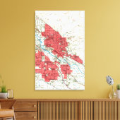  kaart van Boise Idaho (1954) Canvas Afdruk (Insitu (Woonkamer))