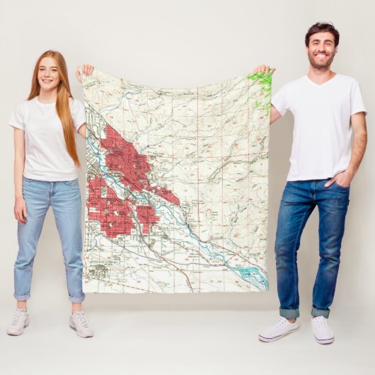  kaart van Boise Idaho (1954) Fleece Deken (In situ)