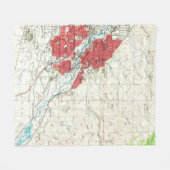 kaart van Boise Idaho (1954) Fleece Deken (Voorkant (Horizontaal))