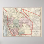  kaart van Bolivia (1901) Poster (Voorkant)