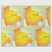 Kaart van Bolivia met steden en grenzen Cadeaupapier (Vlak)