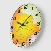 Kaart van Bolivia met steden en grenzen Grote Klok (Hoek)