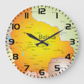 Kaart van Bolivia met steden en grenzen Grote Klok (Voorkant)