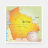 Kaart van Bolivia met steden en grenzen Servet (Voorkant)