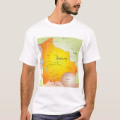 Kaart van Bolivia met steden en grenzen T-shirt (Voorkant)