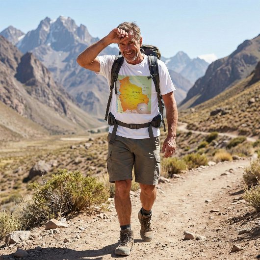 Kaart van Bolivia met steden en grenzen T-shirt