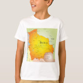 Kaart van Bolivia met steden en grenzen T-shirt (Voorkant)