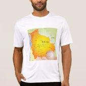 Kaart van Bolivia met steden en grenzen T-shirt (Voorkant)