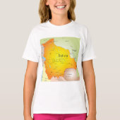 Kaart van Bolivia met steden en grenzen T-shirt (Voorkant)