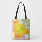 Kaart van Bolivia met steden en grenzen Tote Bag (Voorkant)