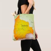 Kaart van Bolivia met steden en grenzen Tote Bag