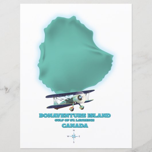 kaart van Bonaventure Island Canada (Voorkant)