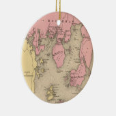  kaart van Boothbay Maine (1894) Keramisch Ornament (Rechts)