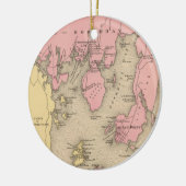  kaart van Boothbay Maine (1894) Keramisch Ornament (Links)