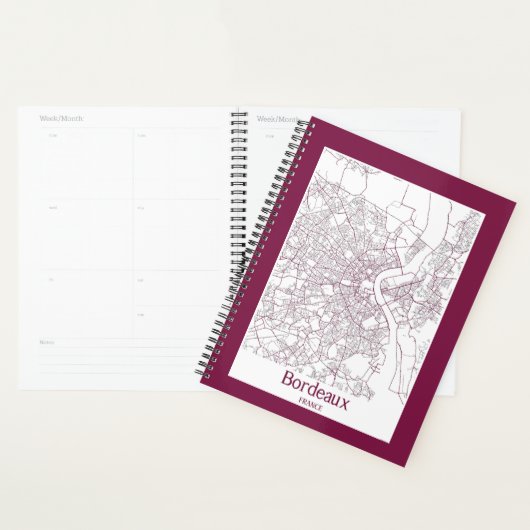 Kaart van Bordeaux Frankrijk Planner (Display)