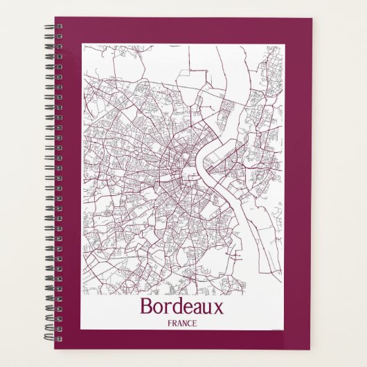 Kaart van Bordeaux Frankrijk Planner (Voorkant)