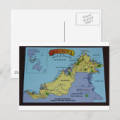 Kaart van Borneo, Maleisië (Voorkant / Achterkant)