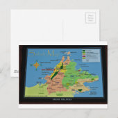 Kaart van Borneo, Maleisië (Voorkant / Achterkant)