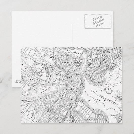 kaart van Boston (1878) (Voorkant / Achterkant)