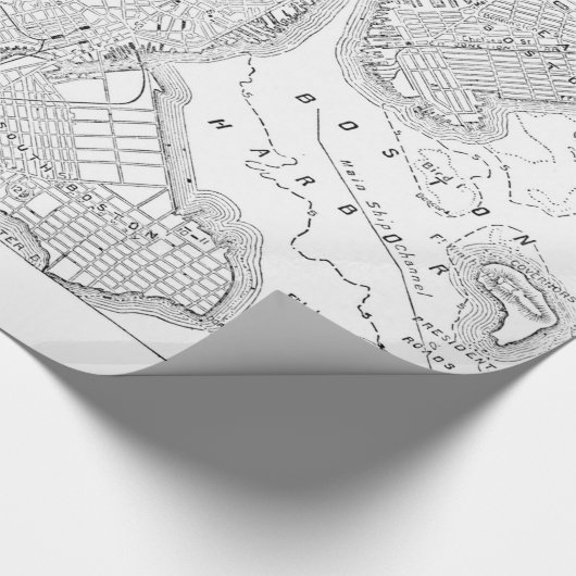  kaart van Boston (1878) Cadeaupapier (Hoek)