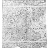  kaart van Boston (1878) Douchegordijn (Voorkant)