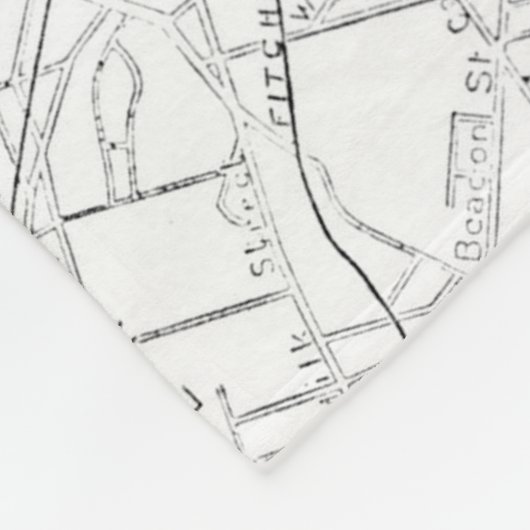  kaart van Boston (1878) Fleece Deken (Hoek)