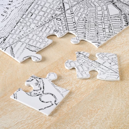  kaart van Boston (1878) Legpuzzel (Zijkant)