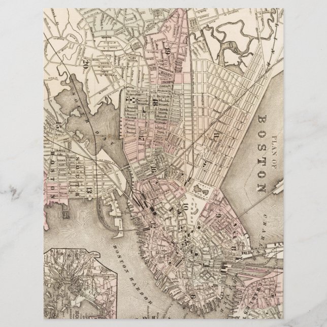  kaart van Boston (1880) (Voorkant)