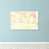 Kaart van Boston 19 Canvas Afdruk (Insitu (Houten vloer))