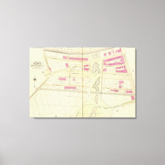 Kaart van Boston 19 Canvas Afdruk (Voorkant)